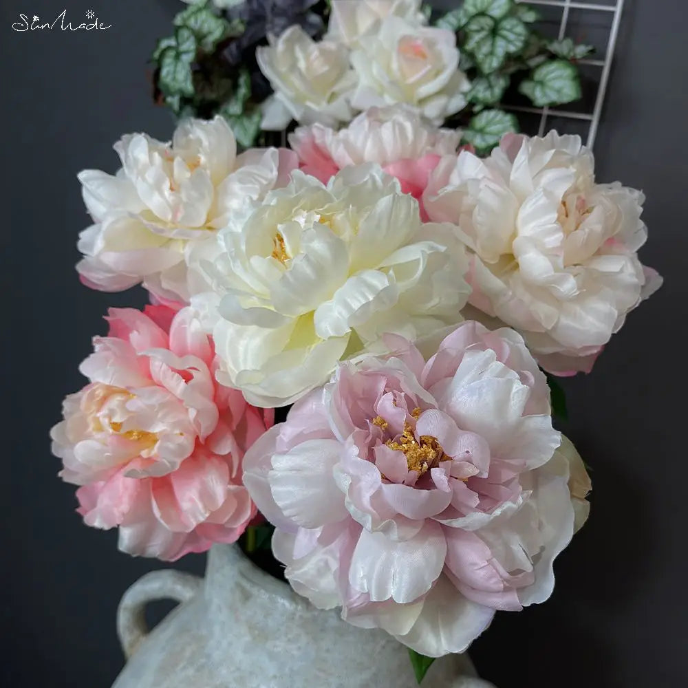 Delicate European Silk Peony Flowers