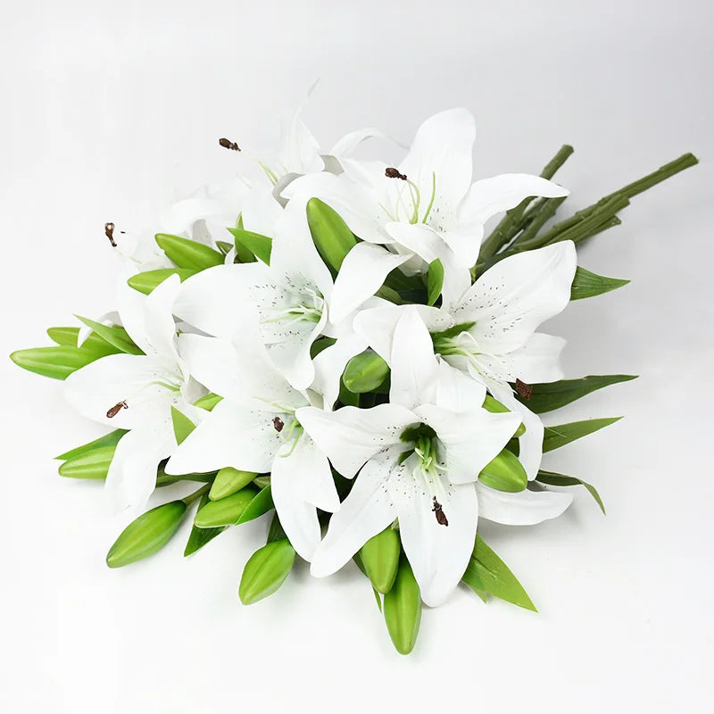 5Pcs Artificial Lily Flowers