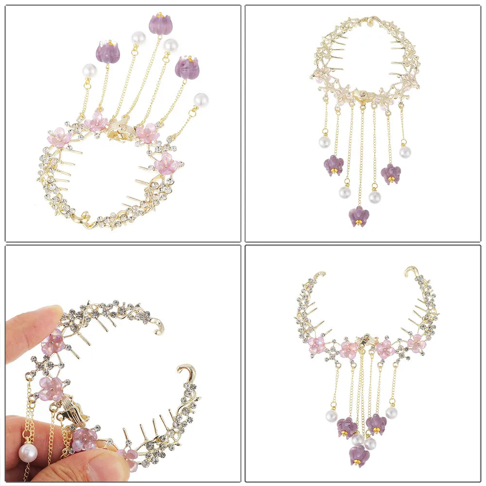 Pretty Rhinestone Tassel Hair Claw