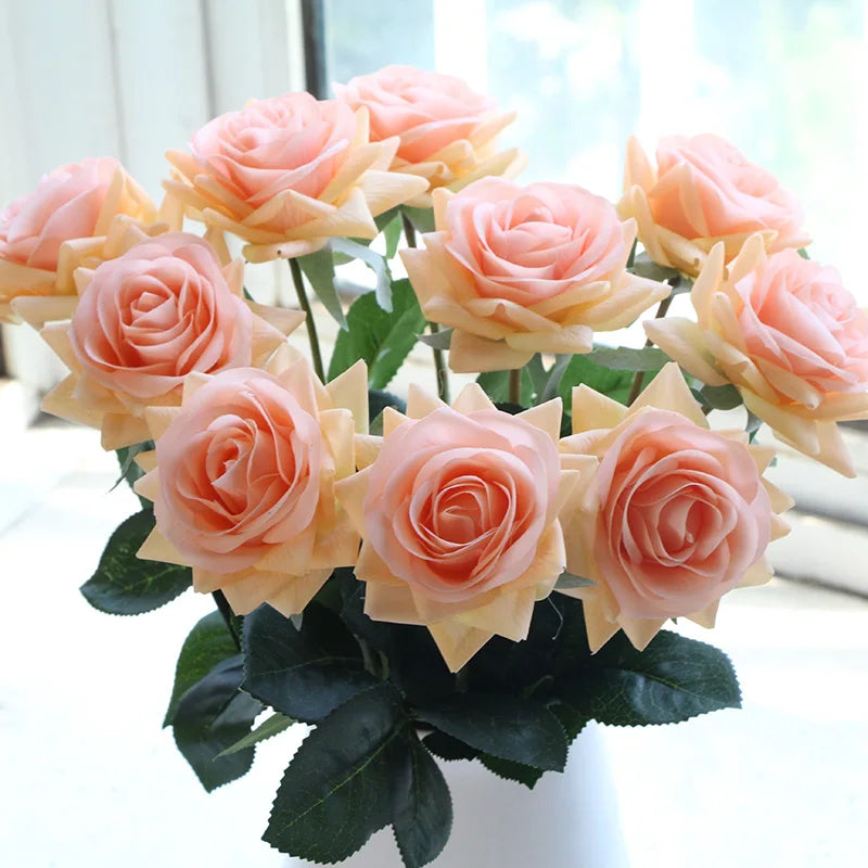 15pc Real Touch Artificial Rose Branch