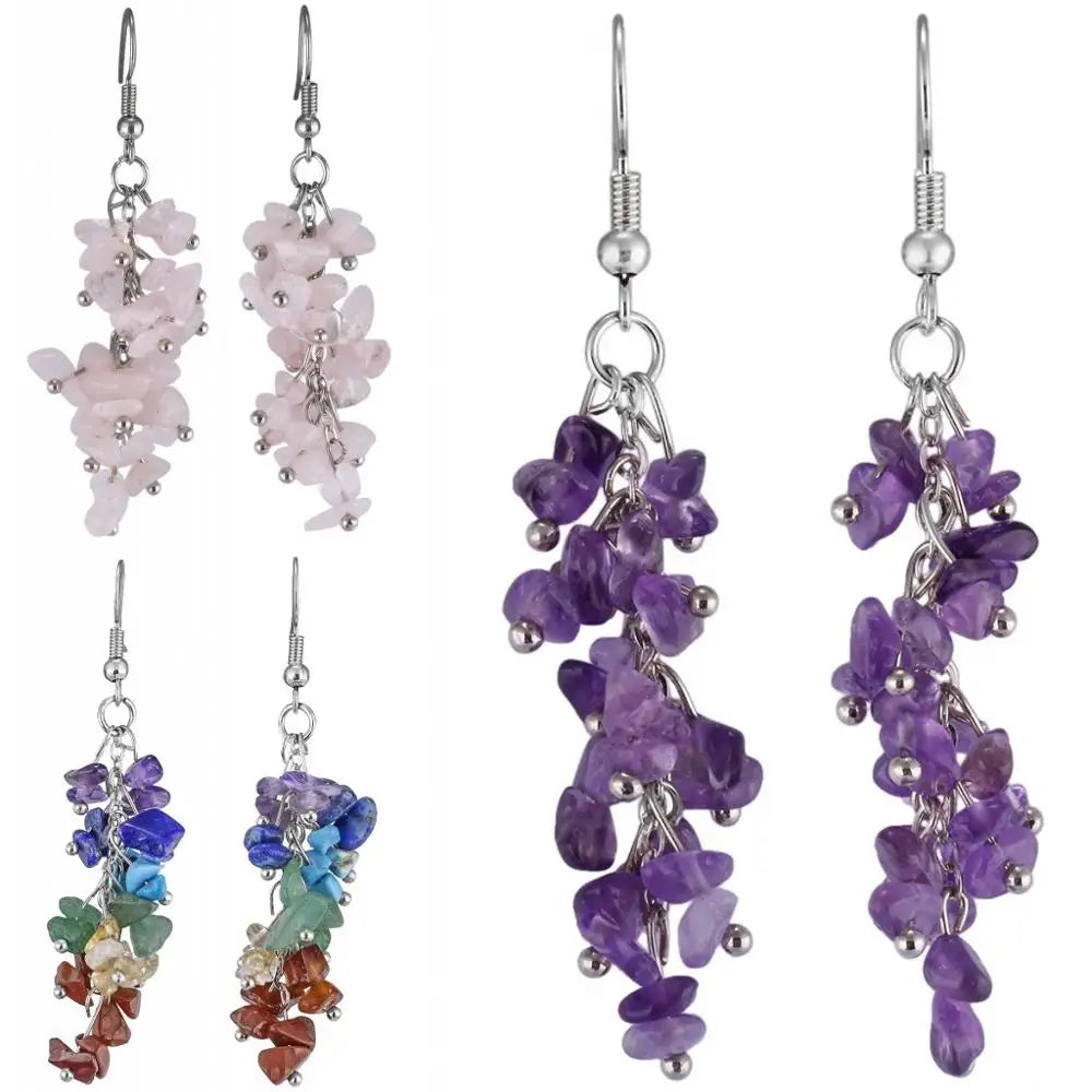 Amethyst Grape Bunch Earrings