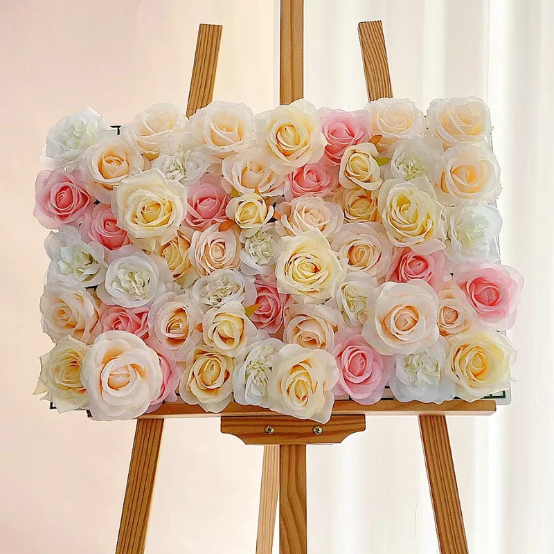 60x40cm Artificial Hydrangea Rose Peony Flower Panels