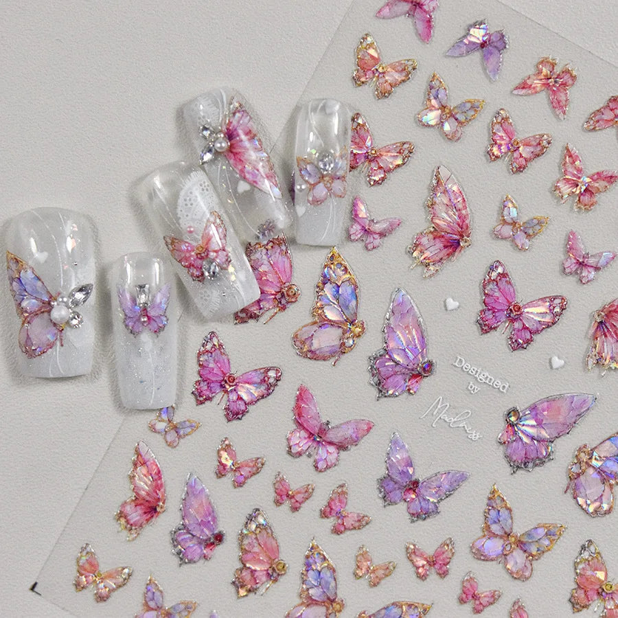 Iridescent Butterfly Nail Stickers