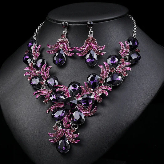 Luxury Purple Wedding Jewelry Set