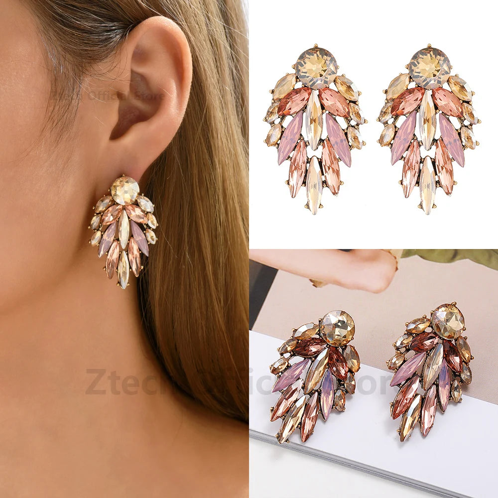 Luxury Rhinestone Stud Earrings