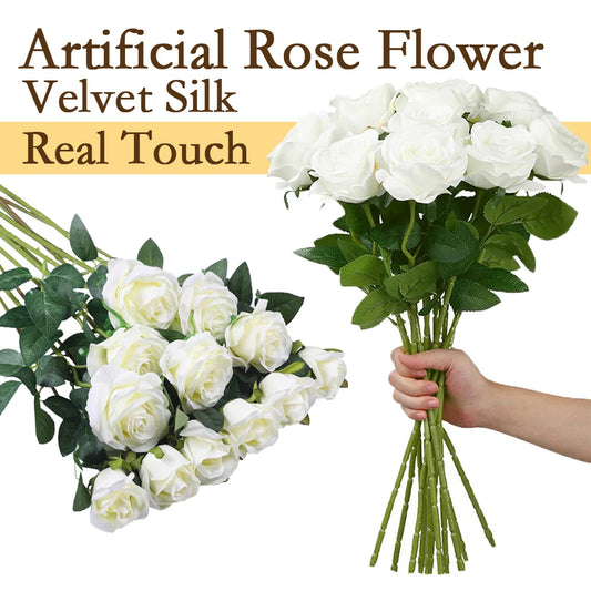 12-200PCS Bulk Artificial Rose Flowers