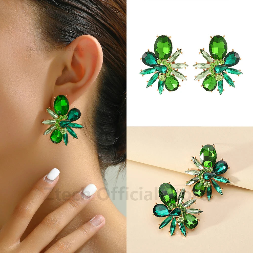 Colorful Crystal Statement Earrings