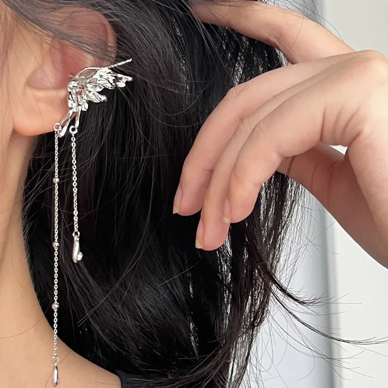 Angel Wings Butterfly Tassel Ear Cuff