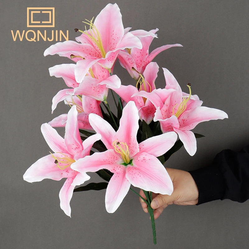 9 Heads/Branch Artificial Lily Flower