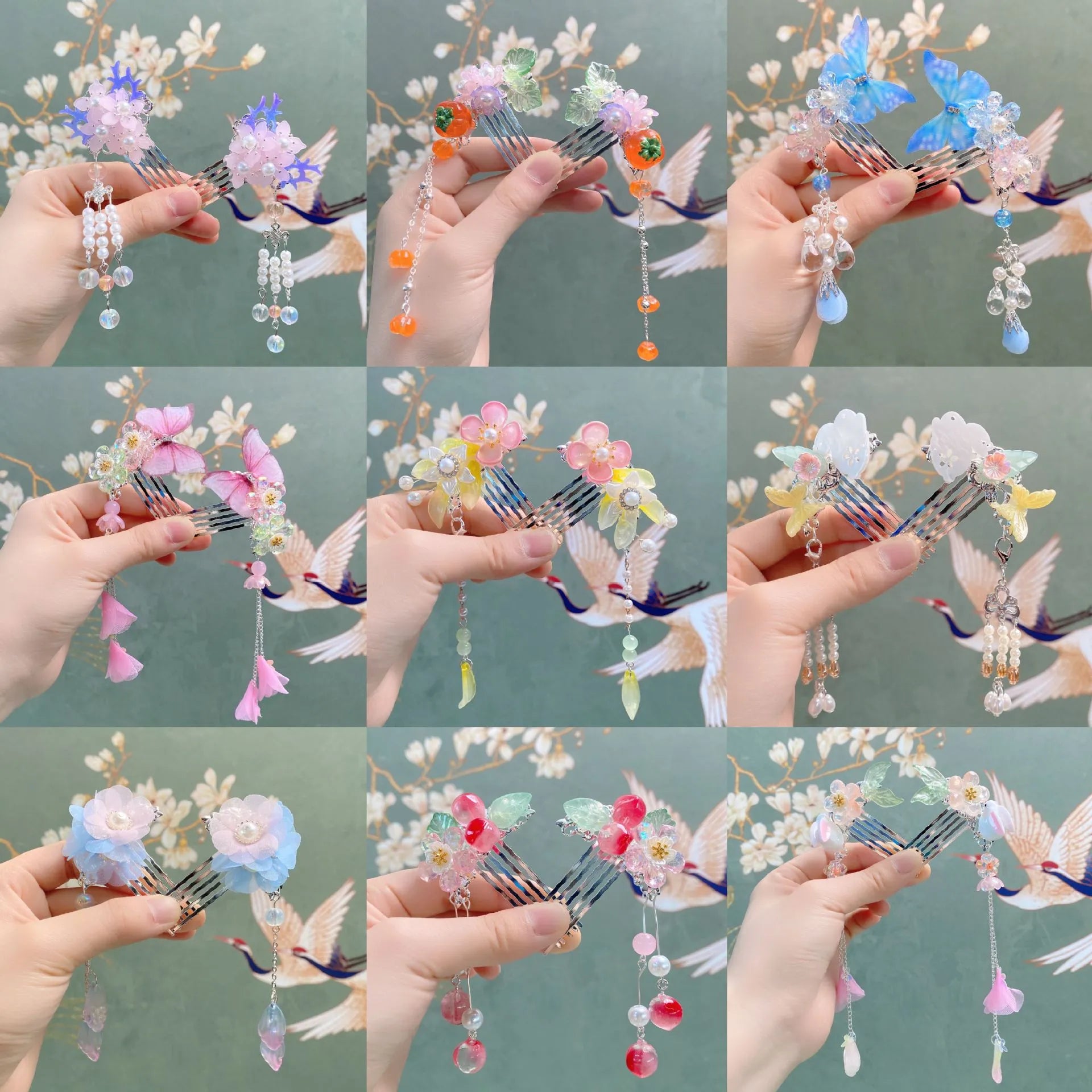 Ancient Style Flower Hair Pins