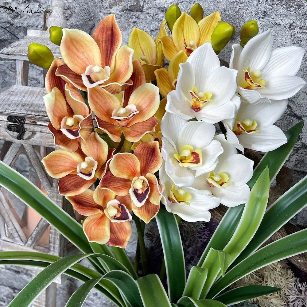 Luxury Large Artificial Cymbidium Orchid Flower