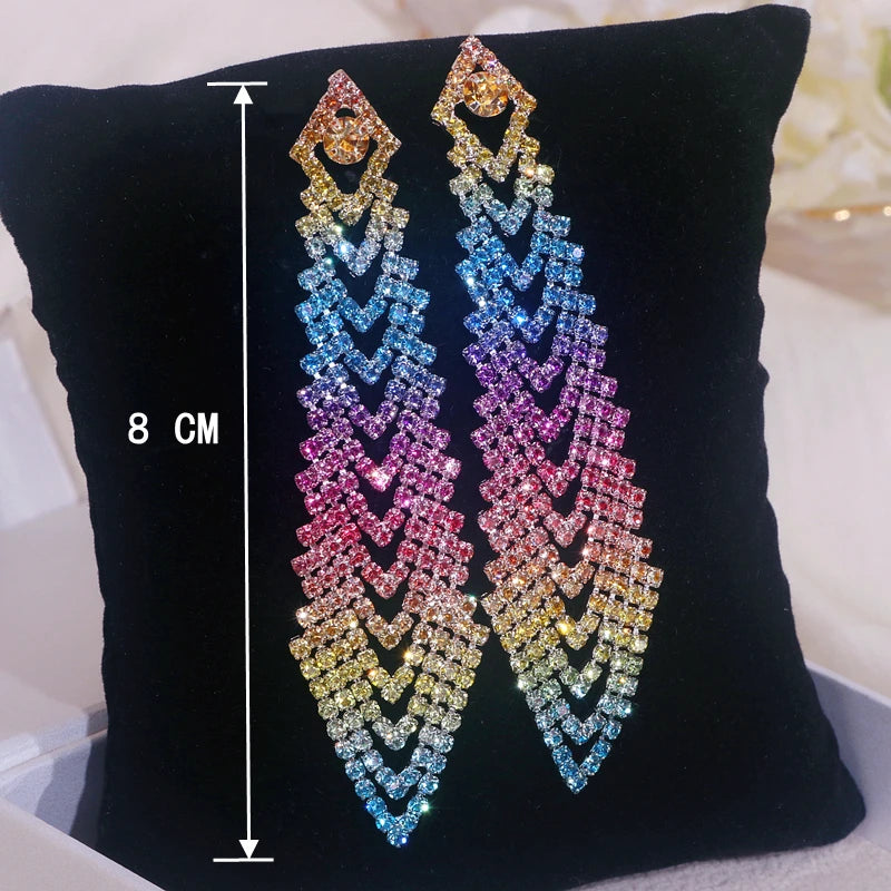 Luxury Rhinestone Tassel Earrings