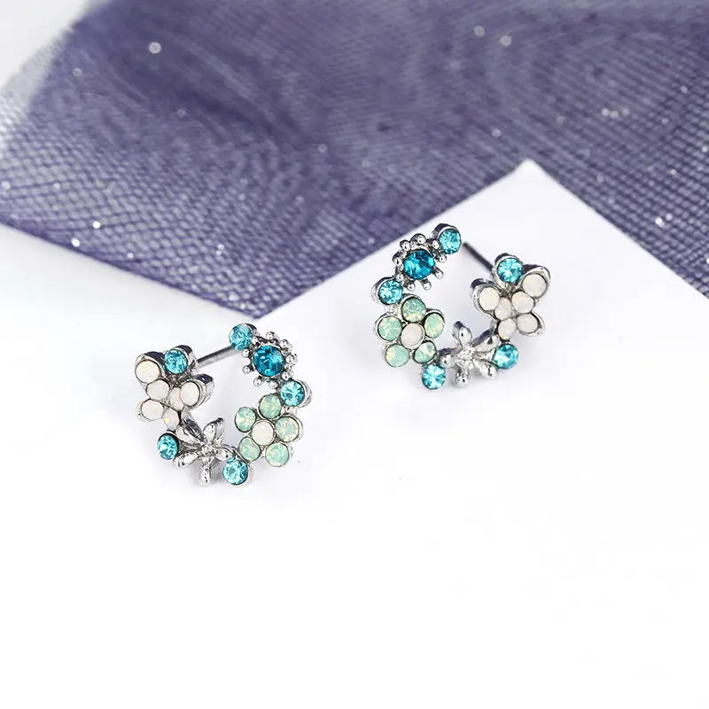 Cute Floral Garland Stud Earrings