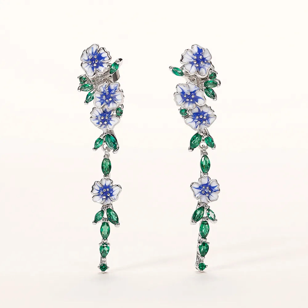 Vintage Enamel Flower Earrings