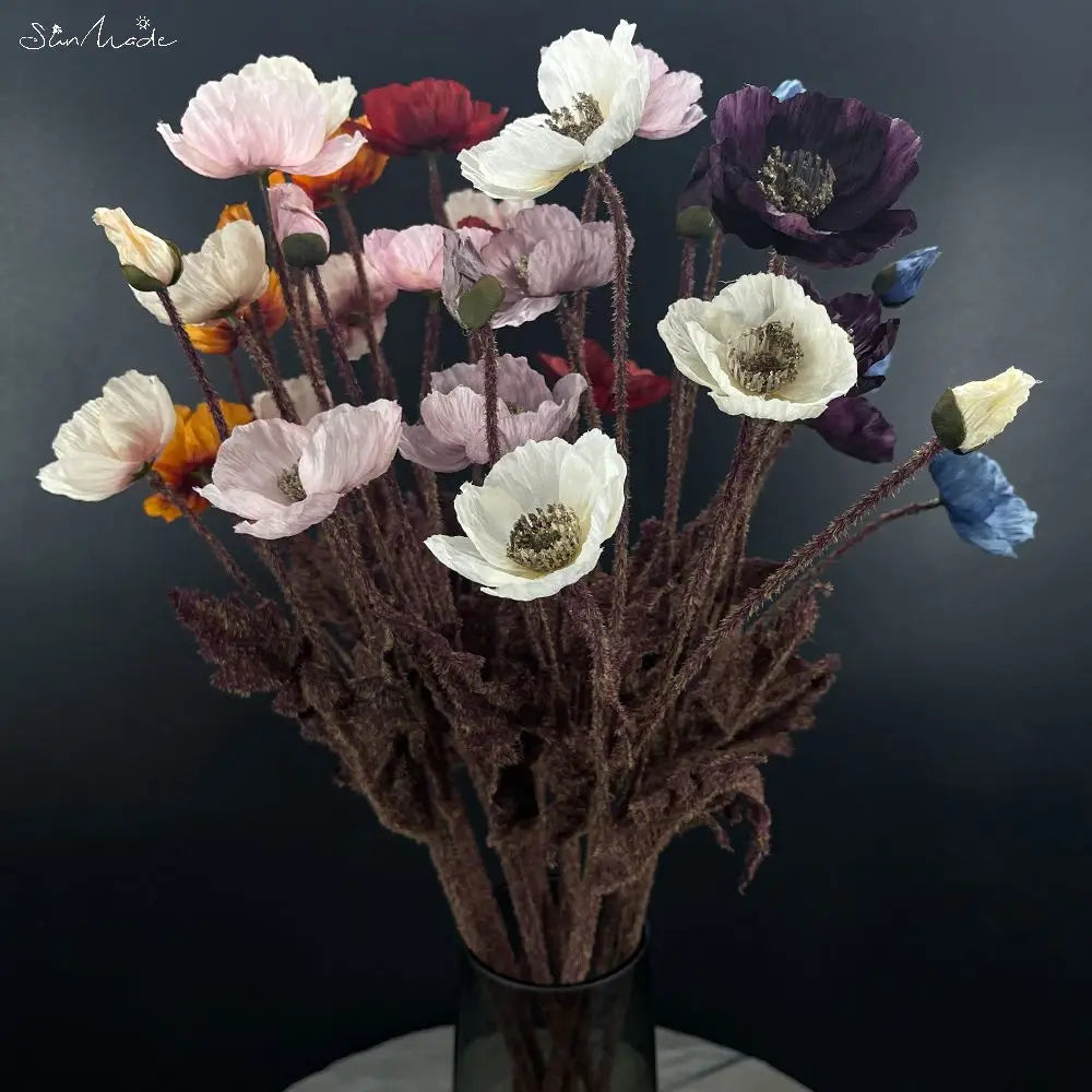 4 Heads Vintage Poppy Artificial Flower