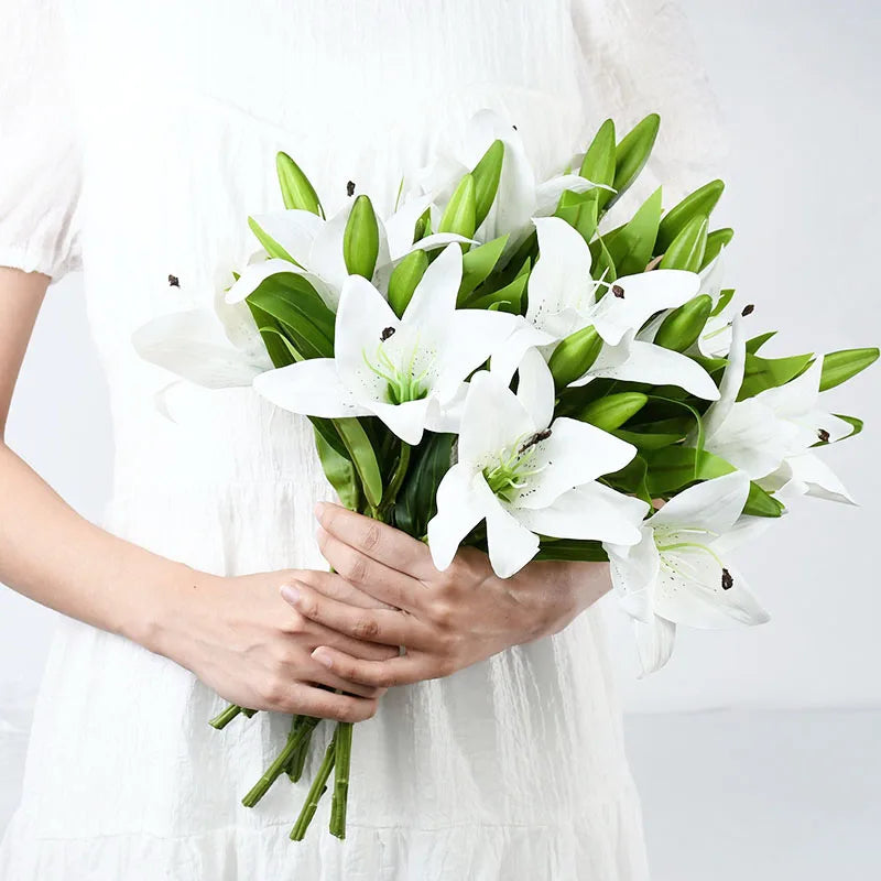 5Pcs Artificial Lily Flowers