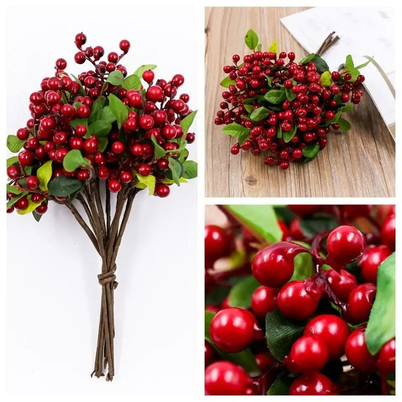 6/10pcs Artificial Blueberry Branch