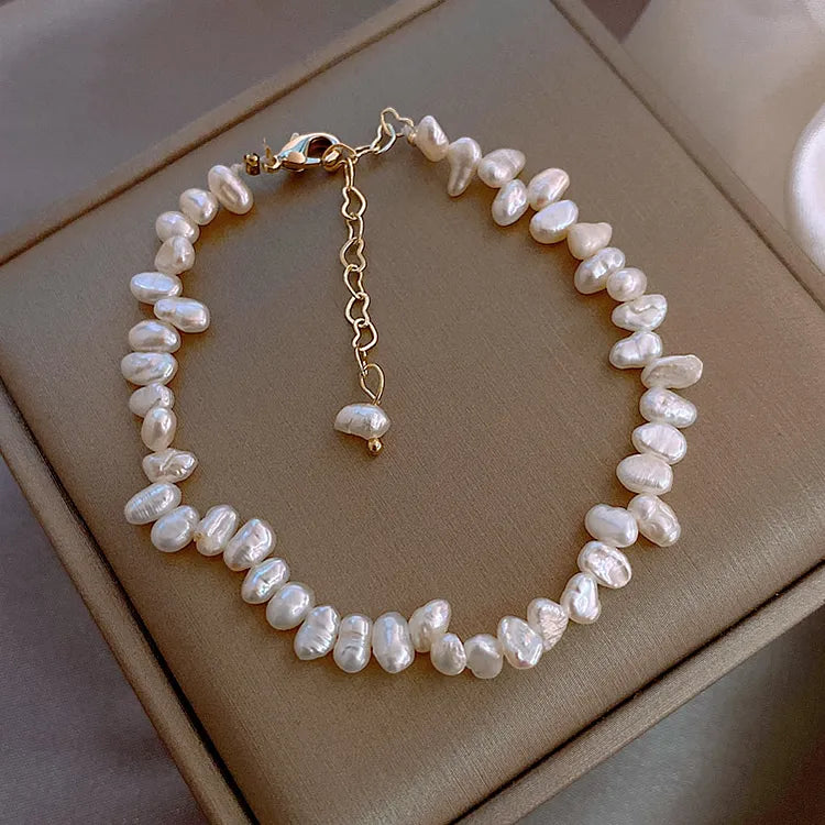 White Natural Freshwater Pearl Bracelets