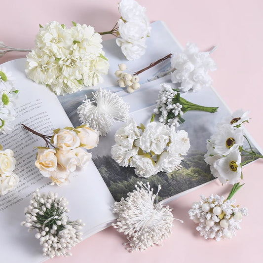 Mini White Artificial Flowers