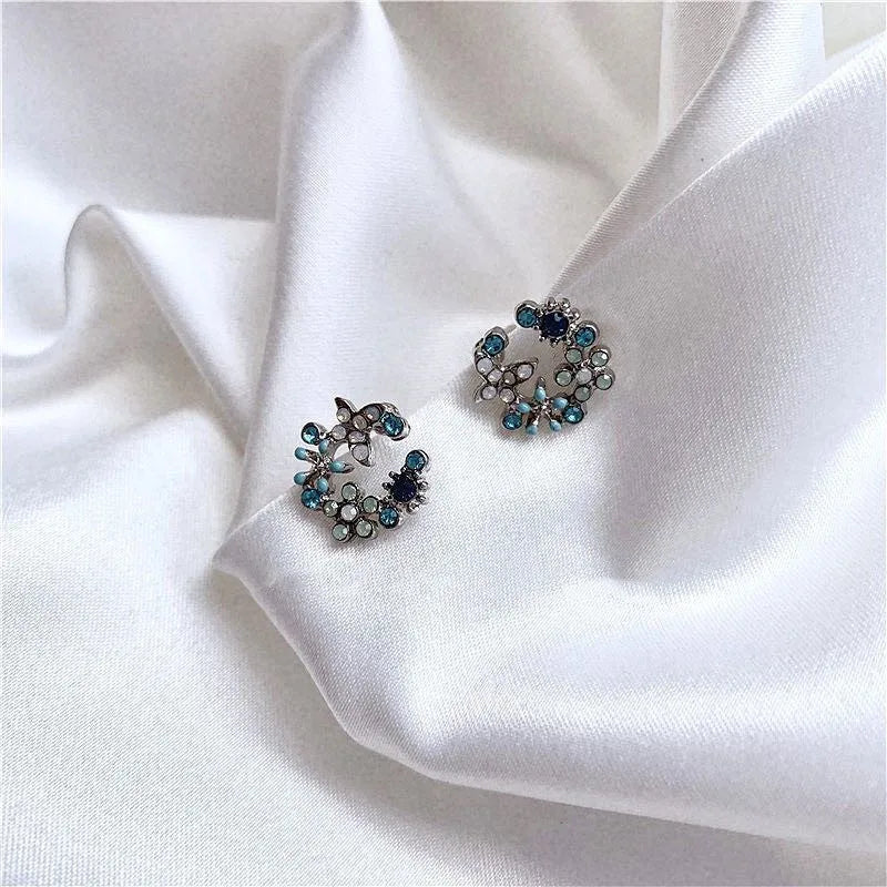 Cute Floral Garland Stud Earrings