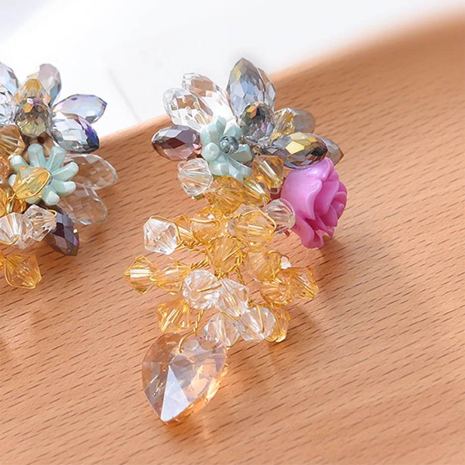 Elegant Flower Glass Earrings