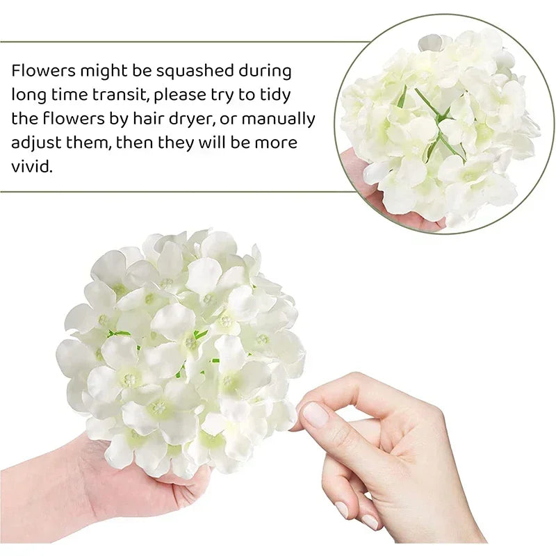 50pcs Artificial Hydrangea Flowers for Wedding