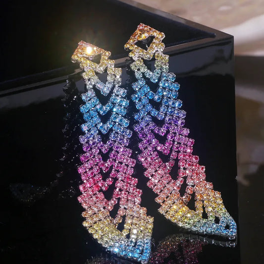 Luxury Rhinestone Tassel Earrings