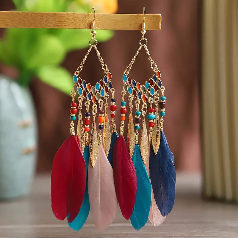 Bohemian Feather Women's Earrings