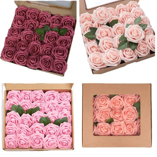 10/25/50Pcs Artificial Rose Flowers