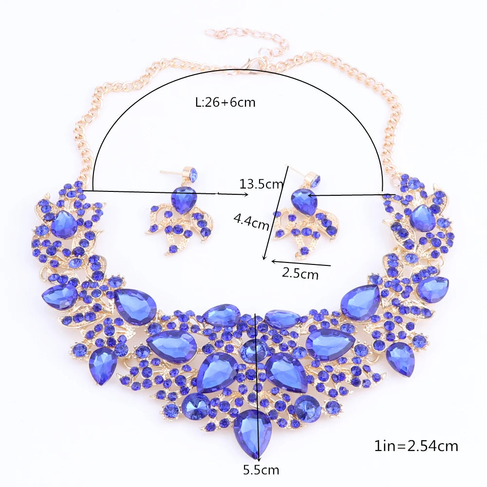 High Fashion Crystal Statement Necklace Set