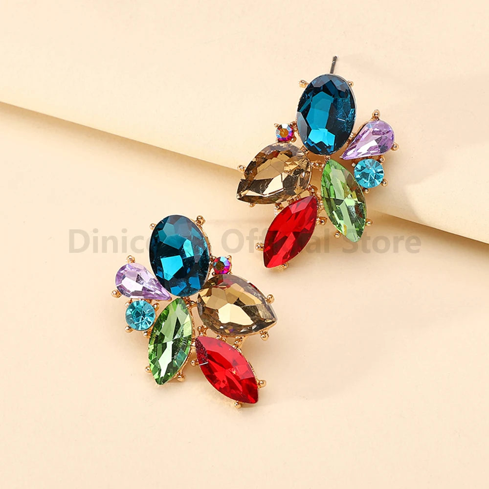 Original Shiny Glass Crystal Earrings