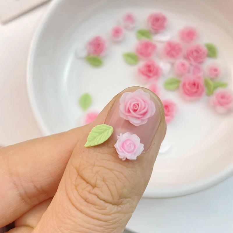 50Pcs Mixed Resin 3D Nail Art Flowers