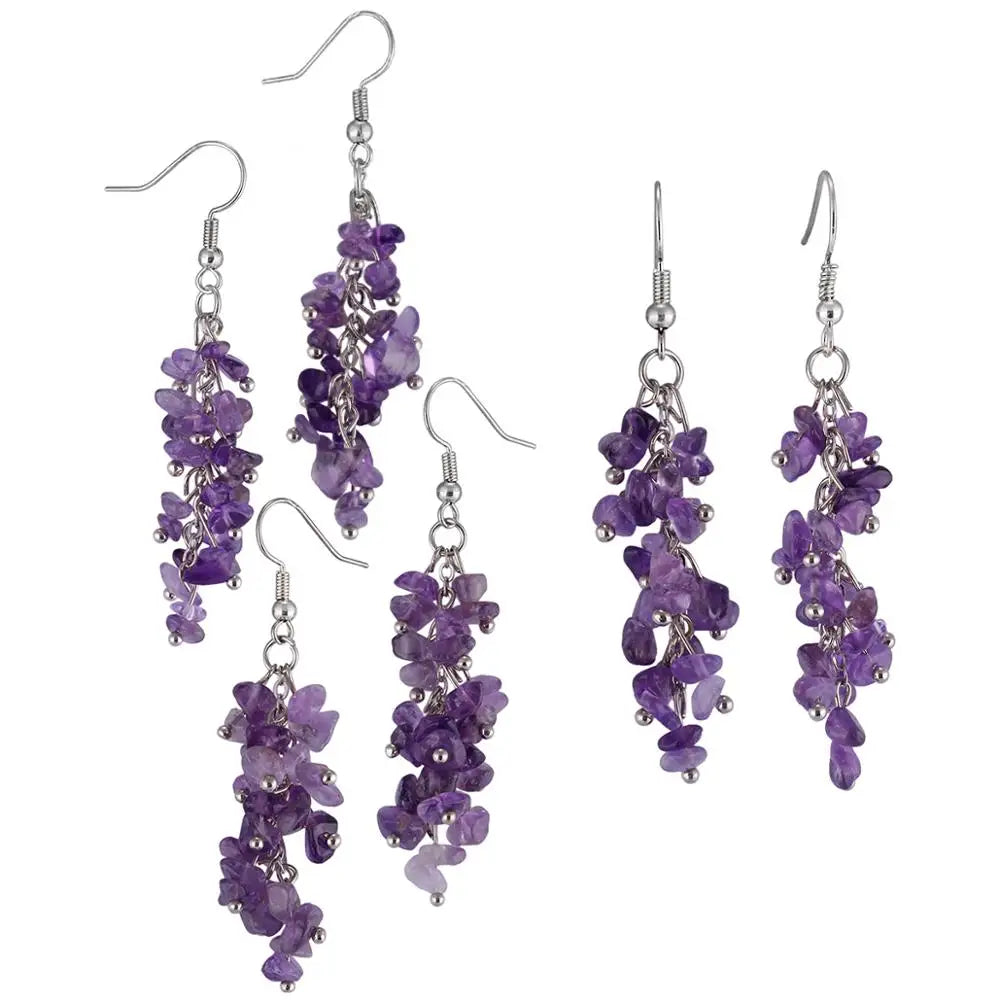 Amethyst Grape Bunch Earrings