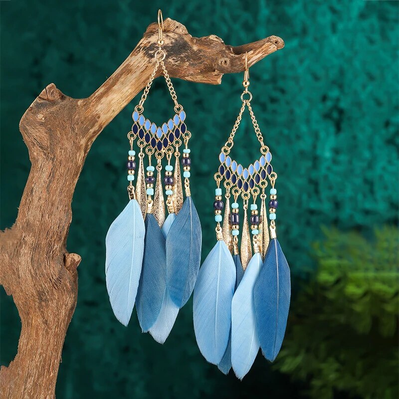 Bohemian Feather Women's Earrings