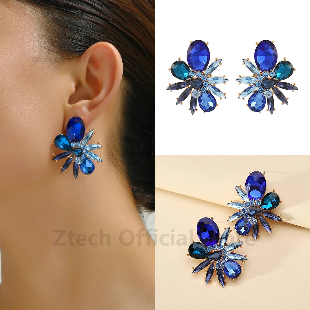 Colorful Crystal Statement Earrings