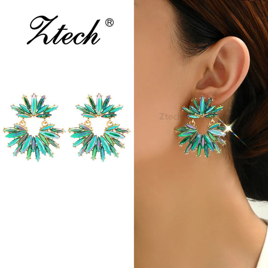 Luxury Geometric Rhinestone Earrings