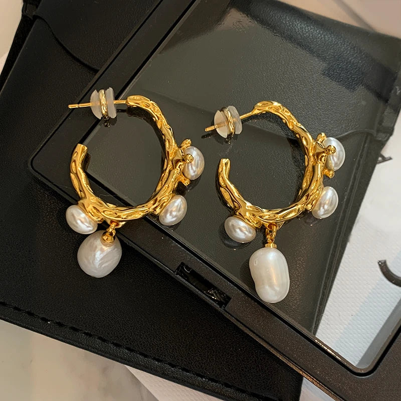 Vintage Baroque Fresh Water Pearl Earrings