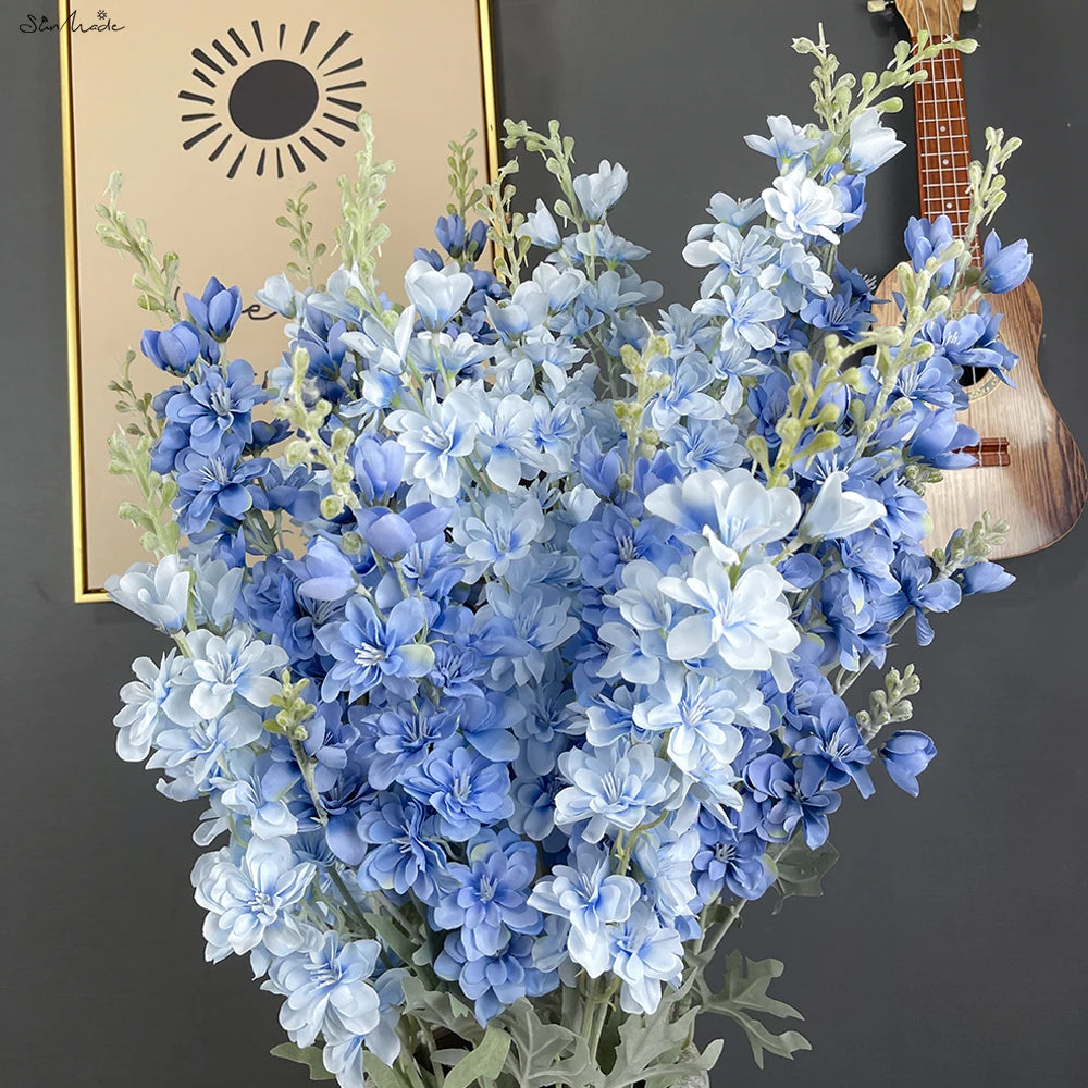 Silk Delphinium Flower Branch