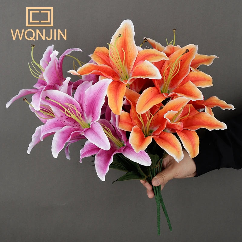 9 Heads/Branch Artificial Lily Flower