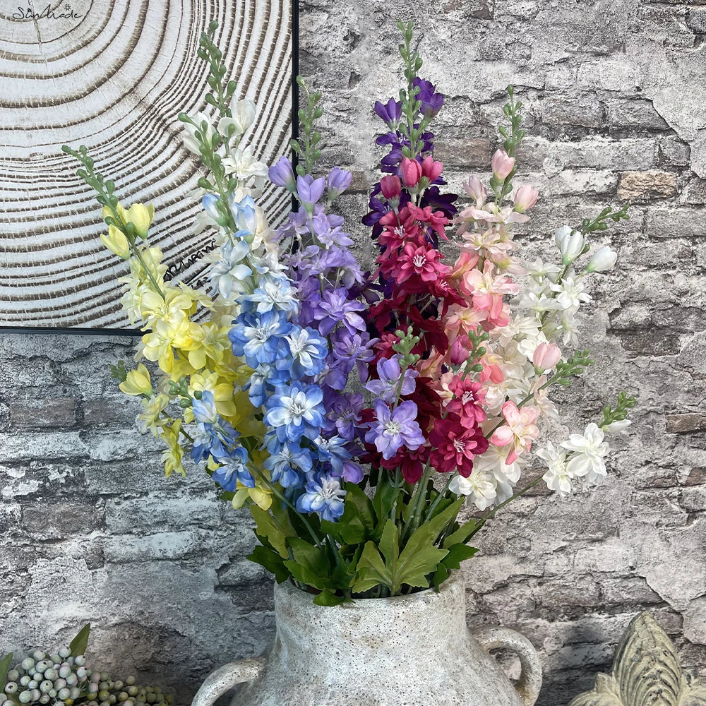 Long Larkspur Delphinium Fake Flowers Branch