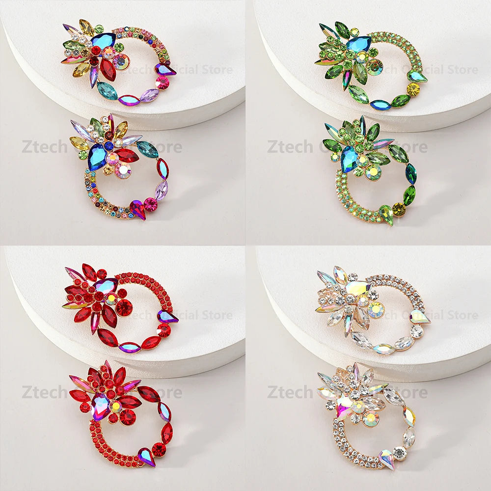 Luxury Floral Crystal Earrings