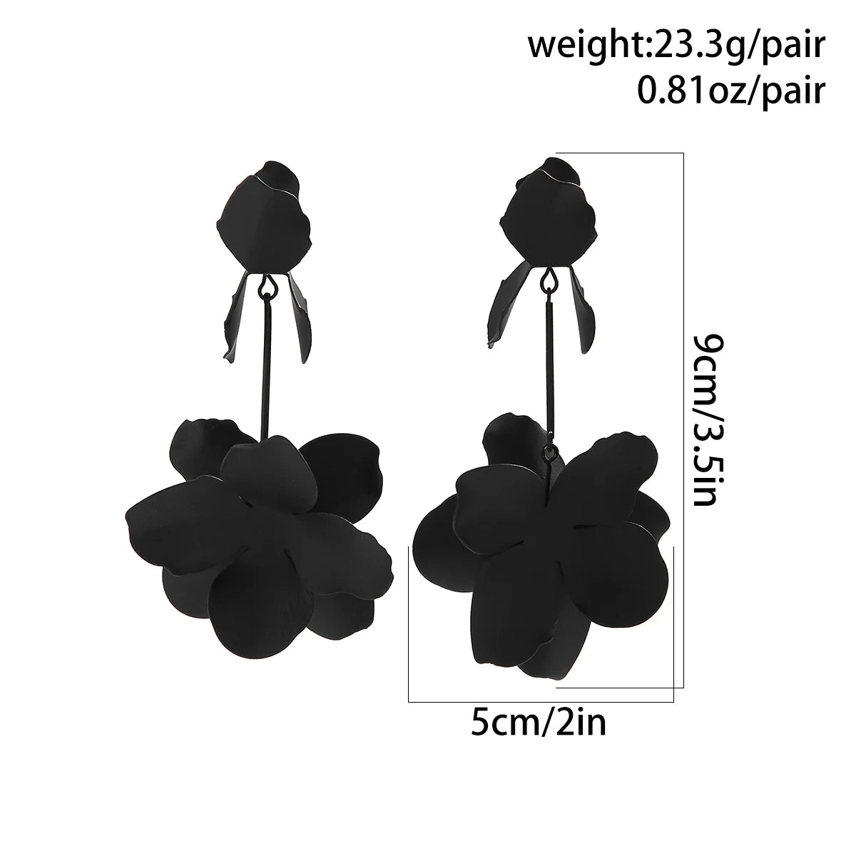 Trendy Metal Flower Drop Earrings