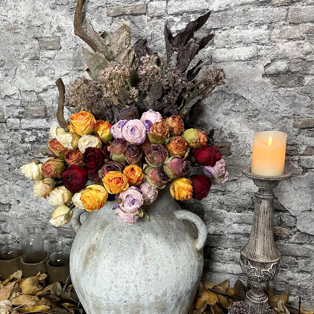 Luxurious Vintage Dried Silk Roses