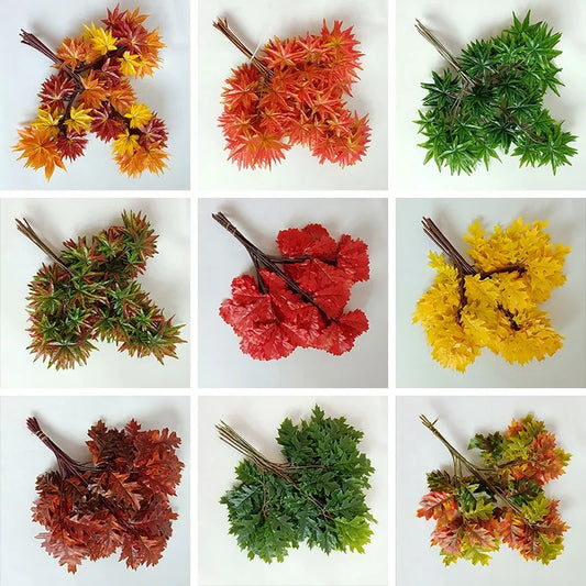 12pcs Vibrant Artificial Leaf Bundles