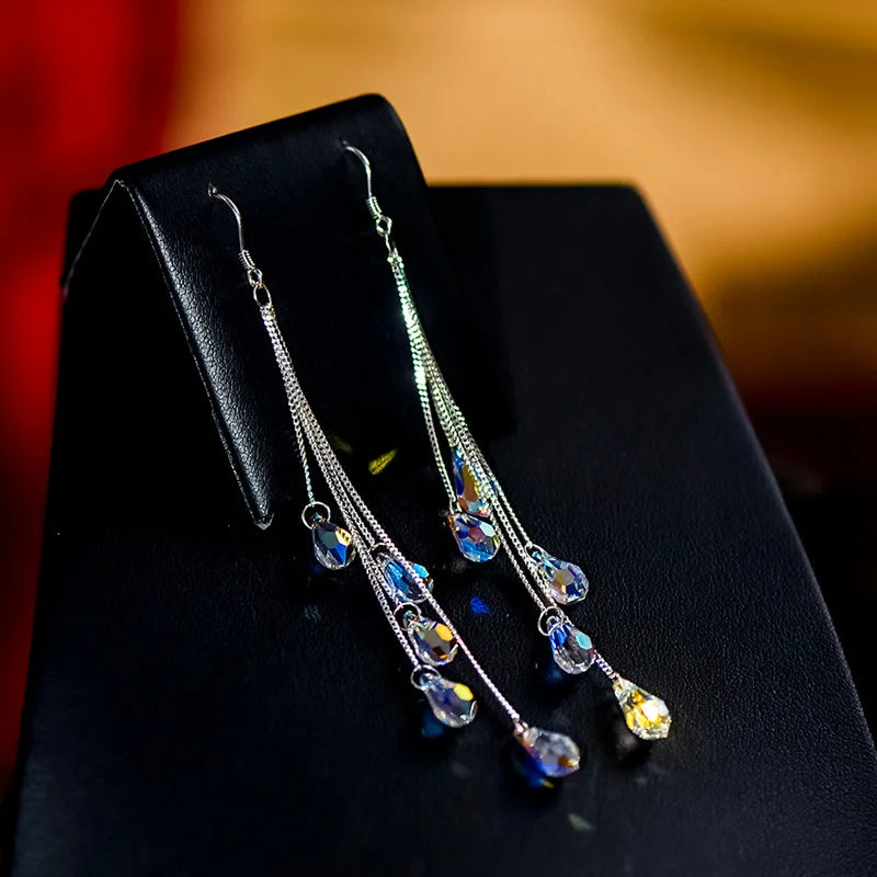 Pretty Crystal Water Drop Earrings