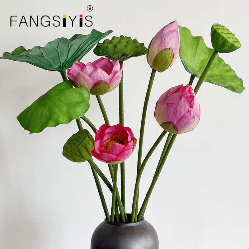 Artificial Small Lotus Flowers & Pods