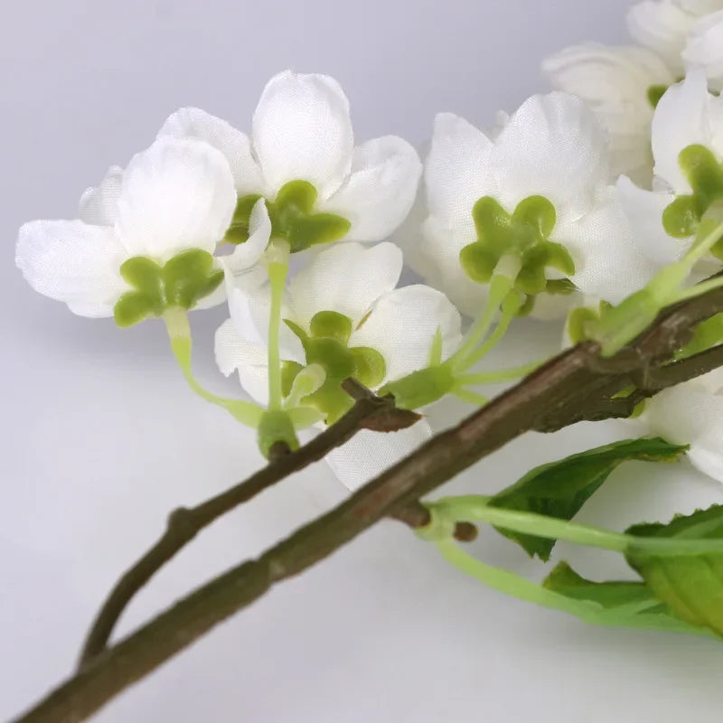 Delicious Artificial Peach Flower Branch with Leaves