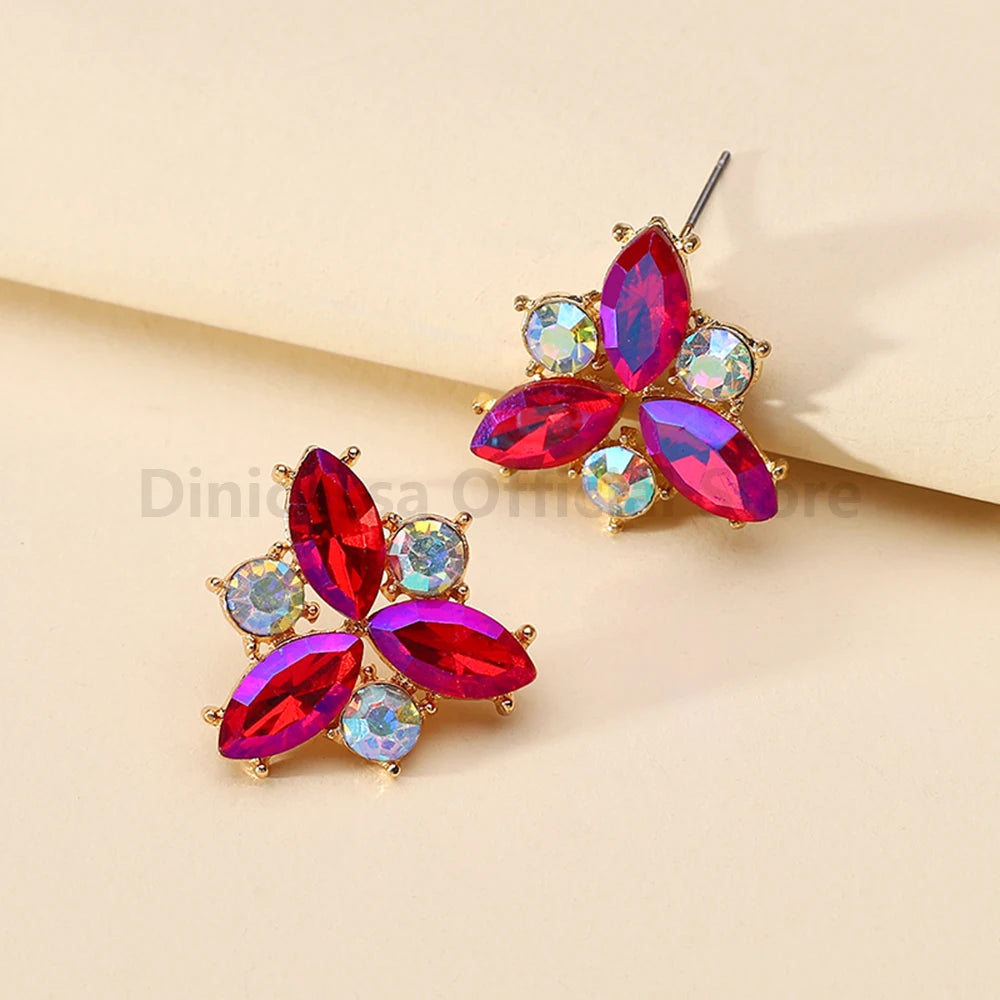 Elegant Shiny Glass Crystal Earrings