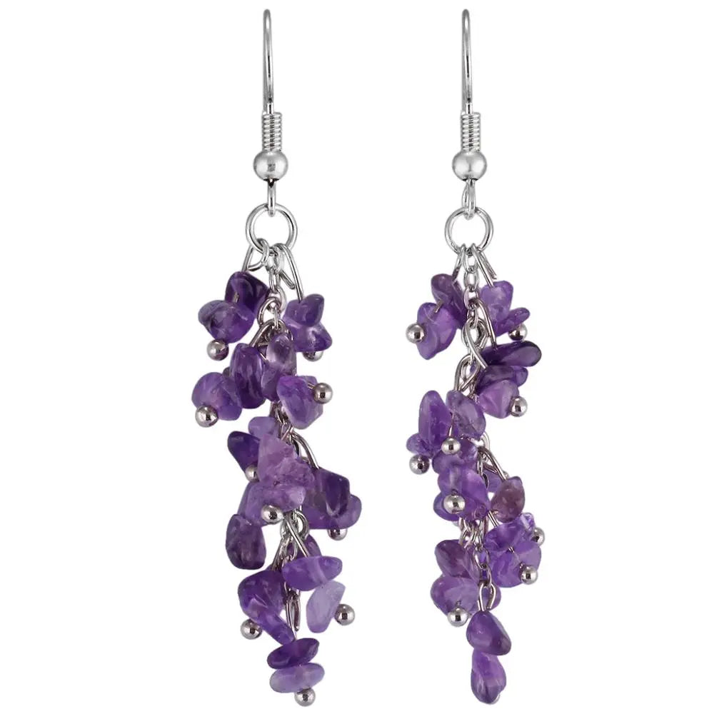 Amethyst Grape Bunch Earrings