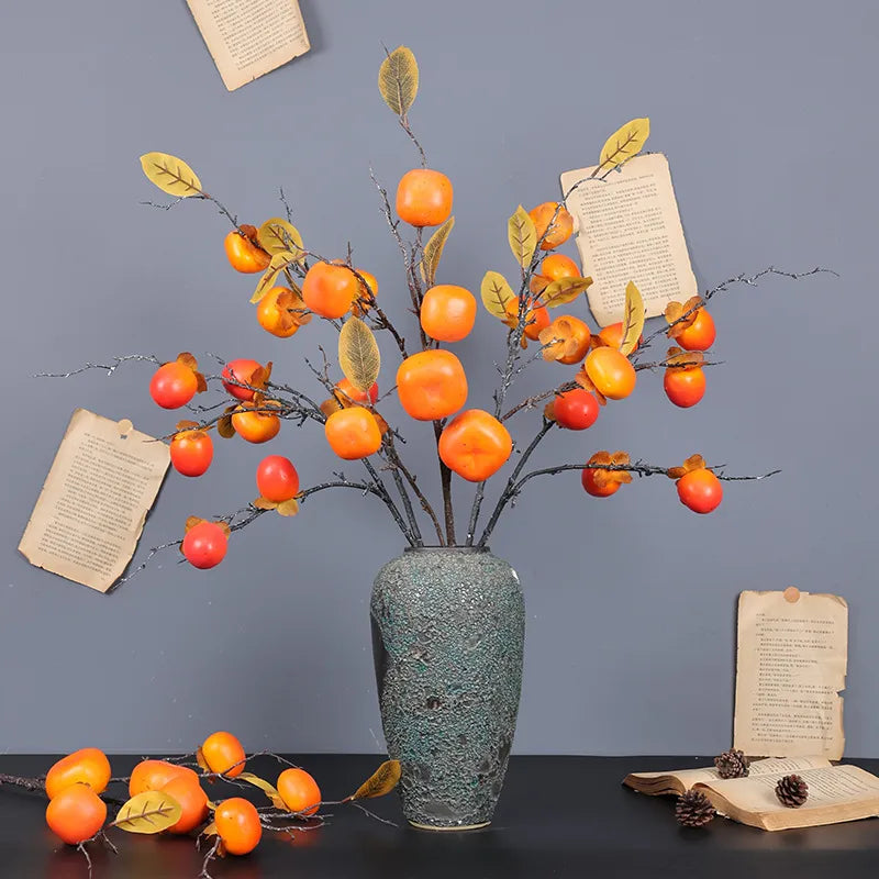 Artificial Persimmon Fruit Branch